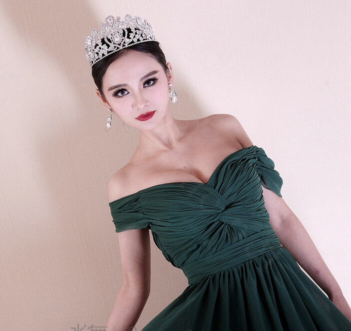Luxury Baroque Wedding Jewelry Large Crystal Flower Bridal Crown Rhinestone Tiaras Hair Accessories