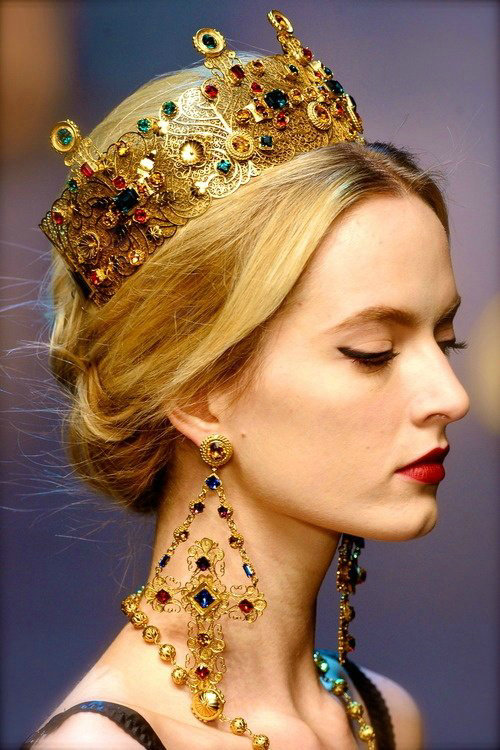 Luxury Baroque Wedding Jewelry Sets Crystal Gem Gold Cross Bridal Tiara & Earrings