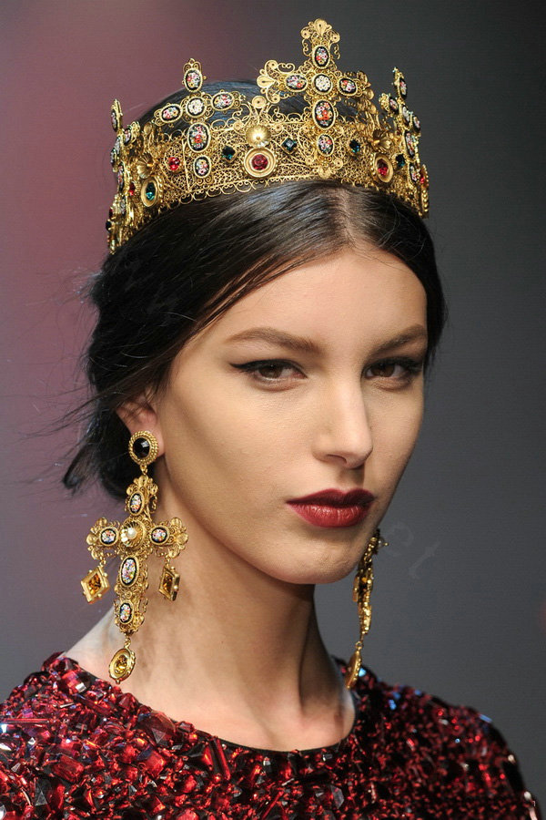 Luxury Baroque Wedding Jewelry Sets Crystal Gem Gold Cross Bridal Tiara & Earrings