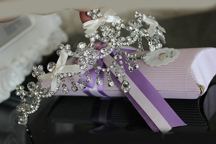 Luxury Classic Wedding Banquet Jewelry Sets Flower Crystal Tiara & Earrings & Bridal Necklace