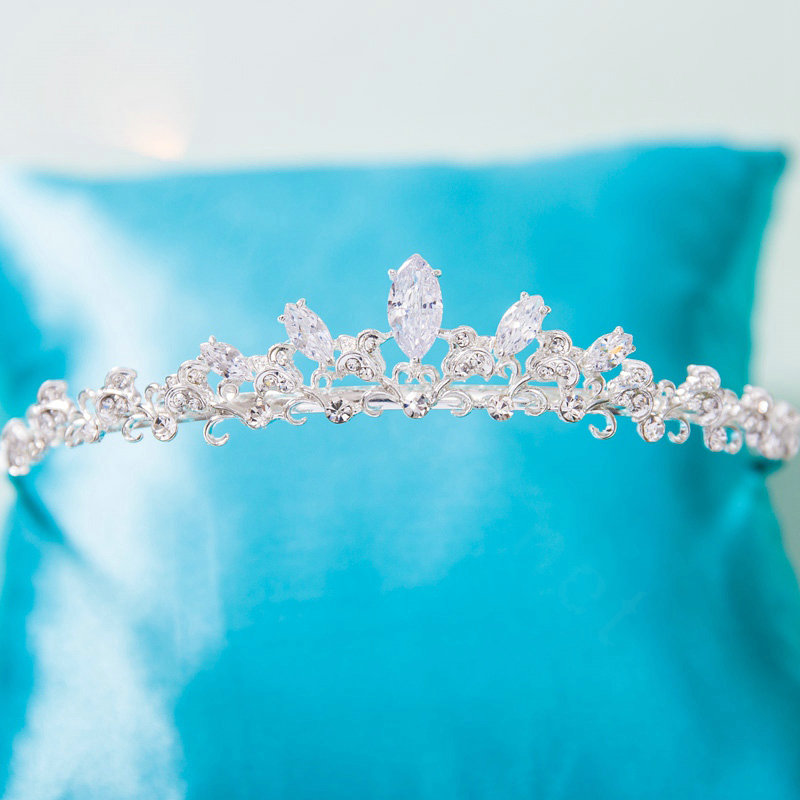 Luxury Classic Wedding Jewelry Sets Crystal Flower Vine Tiara & Earrings & Bridal Zircon Necklace