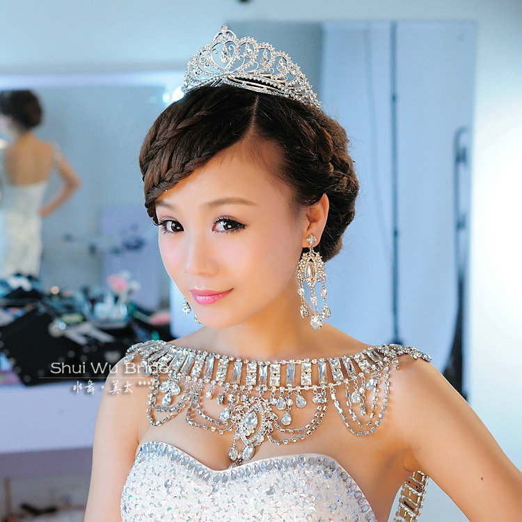 Luxury Fashion Wedding Jewelry Flower Crystal Tiaras Bridal Rhinestone Crown Hair Accessories