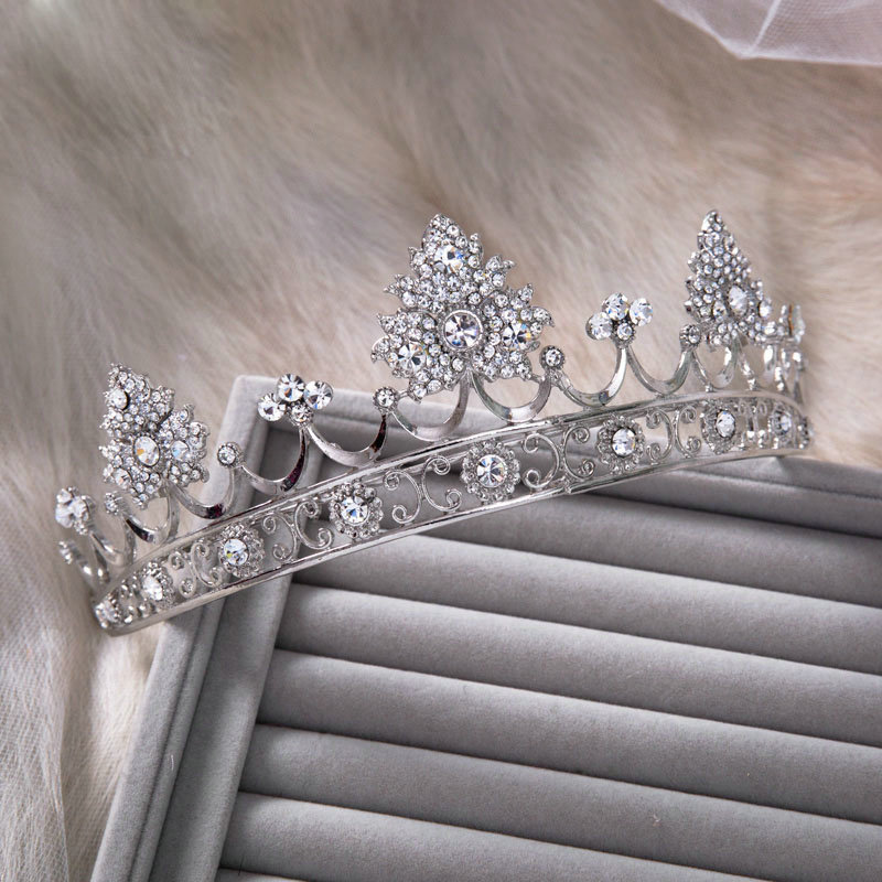 Luxury Retro Wedding Jewelry Crystal Mountain Tiaras Bridal Crown Rhinestone Hair Hoop Accessories