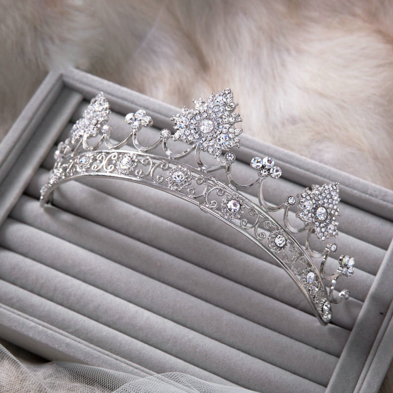 Luxury Retro Wedding Jewelry Crystal Mountain Tiaras Bridal Crown Rhinestone Hair Hoop Accessories
