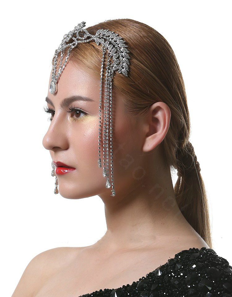 Luxury Retro Wedding Jewelry Flower Crystal Tassel Tiaras Bridal Crown Rhinestone Accessories