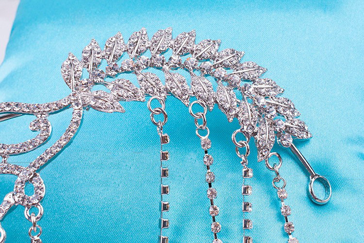 Luxury Retro Wedding Jewelry Flower Crystal Tassel Tiaras Bridal Crown Rhinestone Accessories