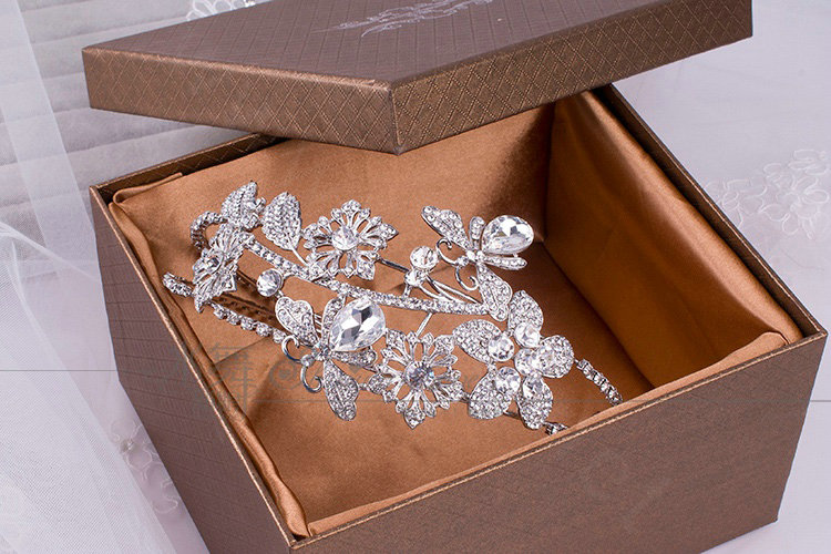 Luxury Retro Wedding Jewelry Flower Crystal Tiaras Bridal Crown Rhinestone Hair Hoop Accessories