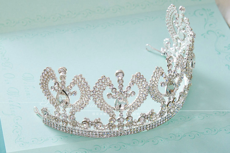 Luxury Retro Wedding Jewelry Large Crystal Tiaras Bridal Rhinestone Crown Hair Accessories