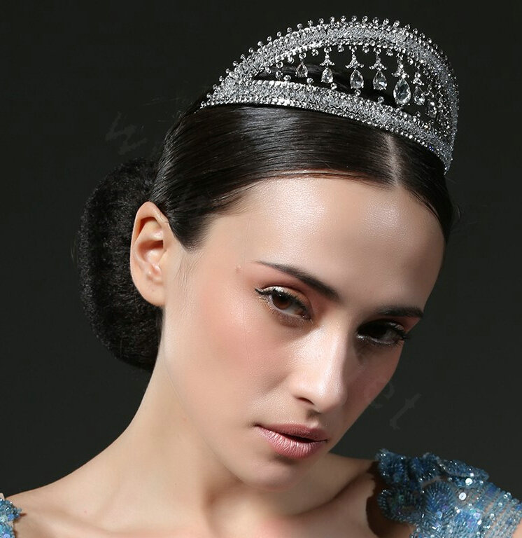 Luxury Retro Wedding Jewelry Water-drop Crystal Beads Tiaras Bridal Crown Rhinestone Accessories