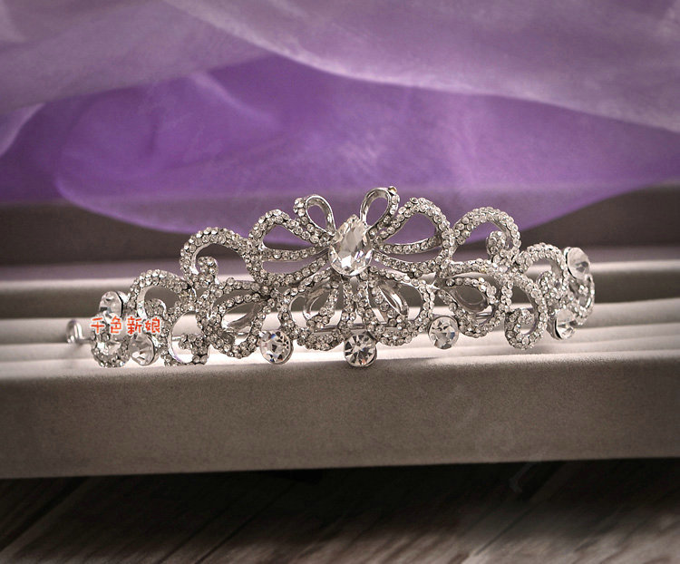 Luxury Silver plate Butterfly Wedding Bridal Clear Crystal Necklace Earrings Tiara Sets
