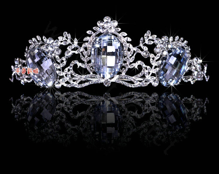 Luxury Wedding Banquet Jewelry Sets for Bridal Crystal Flower Tiara & Earrings & Necklace