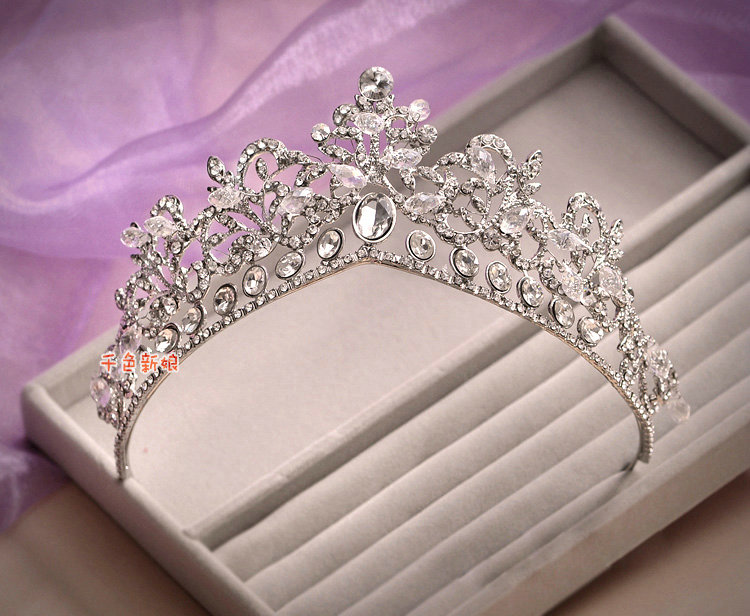 Luxury Wedding Bridal Accessories Flower Crystal Princess Tiara Necklace Earrings Sets