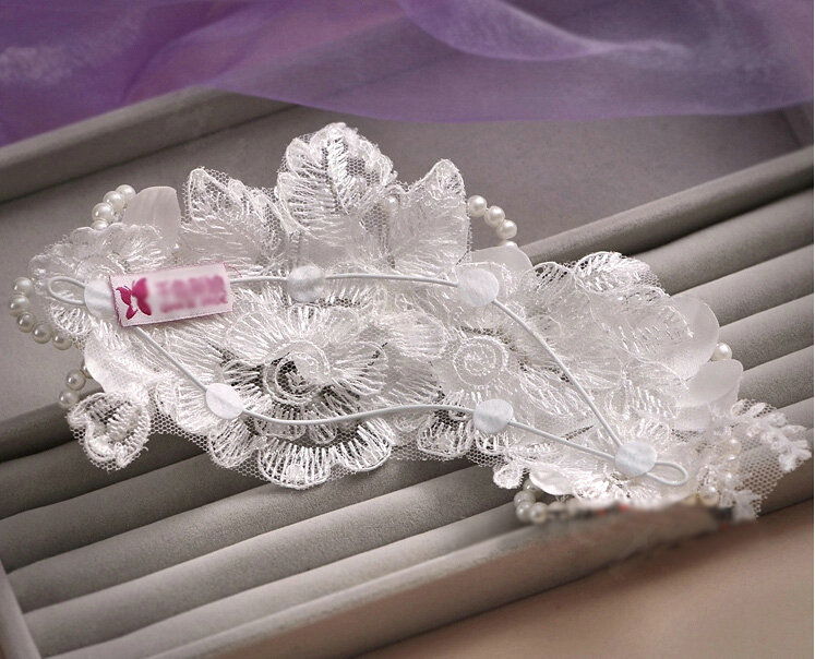 Luxury Wedding Bridal Accessories Pearl Lace Flower Crystal Tiara Necklace Earrings Sets