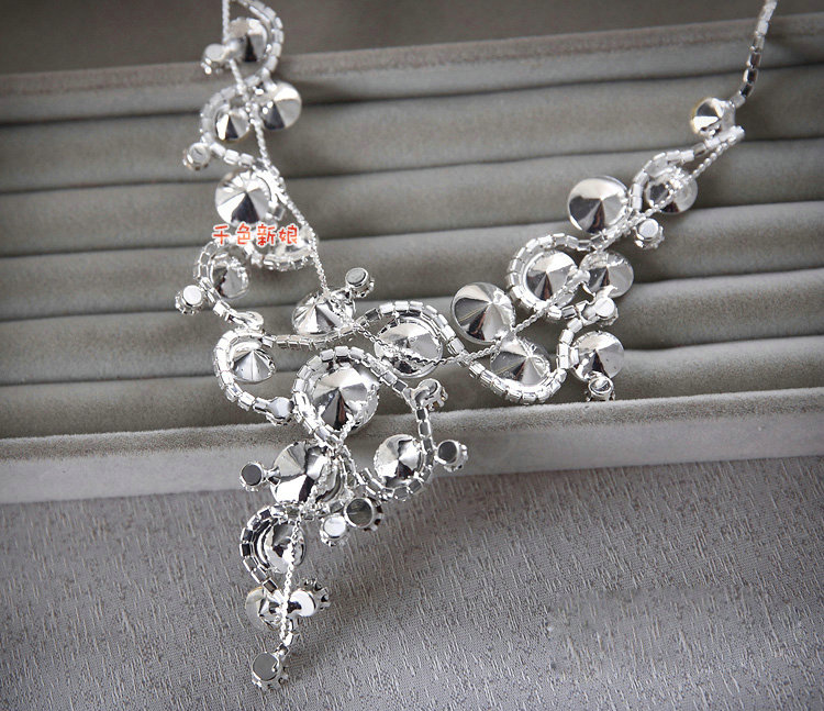 Luxury Wedding Bridal Accessories Rhinestone Crystal Elegant Tiara Necklace Earrings Sets