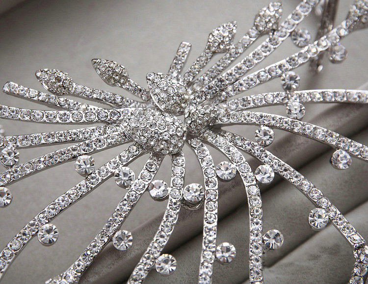 Luxury Wedding Bridal Accessories Water drops Diamond Crystal Necklace Earrings Sets