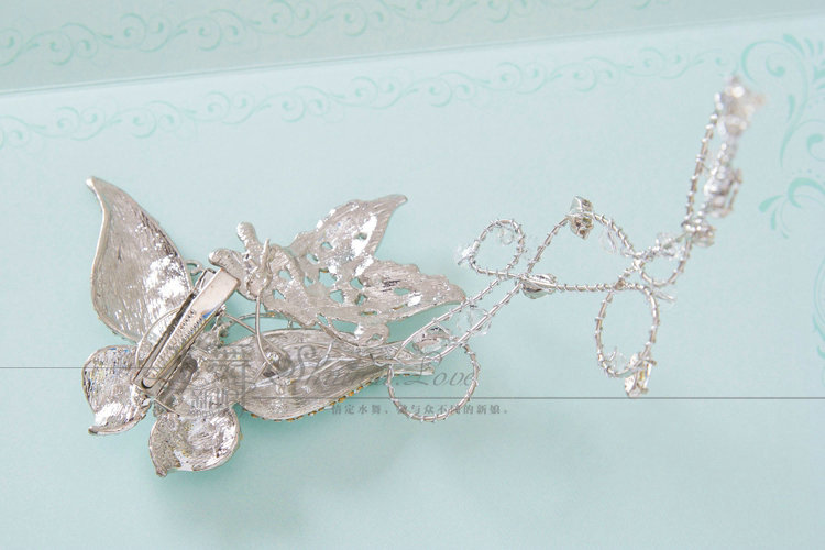 Luxury Wedding Headdress Jewelry Butterfly Crystal Bridal Headband Rhinestone Hair Accessories