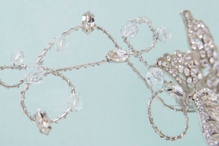 Luxury Wedding Headdress Jewelry Butterfly Crystal Bridal Headband Rhinestone Hair Accessories