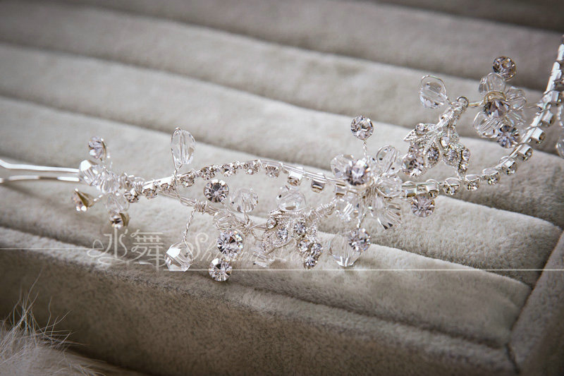 Luxury Wedding Headdress Jewelry Flower Crystal Beads Bridal Headband Hair Hoop Accessories