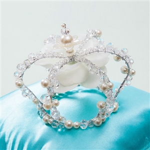 Luxury Wedding Jewelry Crystal Beads small Ring Pearl Tiaras Bridal Rhinestone Crown Hair Accessories
