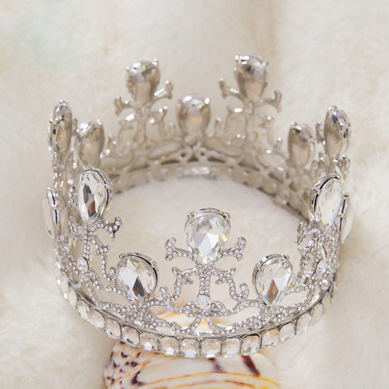 Luxury Wedding Jewelry Crystal Large Domain Tiaras Bridal Rhinestone Crown Hair Accessories