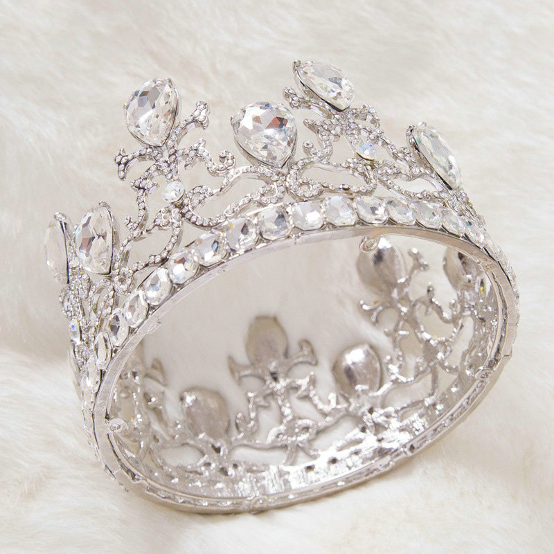 Luxury Wedding Jewelry Crystal Large Domain Tiaras Bridal Rhinestone Crown Hair Accessories