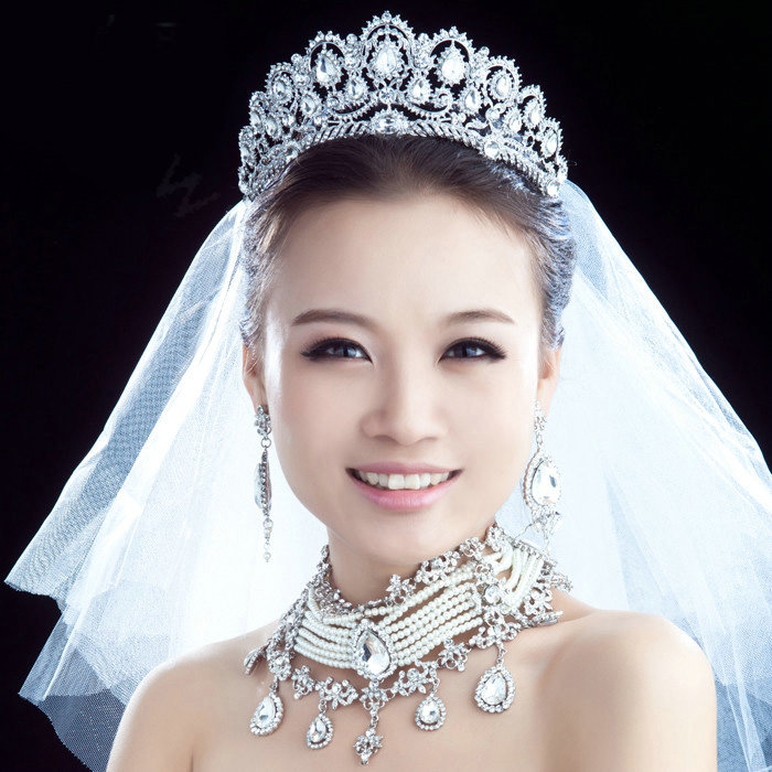 Luxury Wedding Jewelry Crystal Large Tiaras Bridal Rhinestone Crown Hair Hoop Accessories