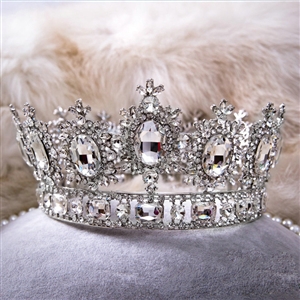 Luxury Wedding Jewelry Crystal White Large Ring Tiaras Bridal Rhinestone Crown Hair Accessories