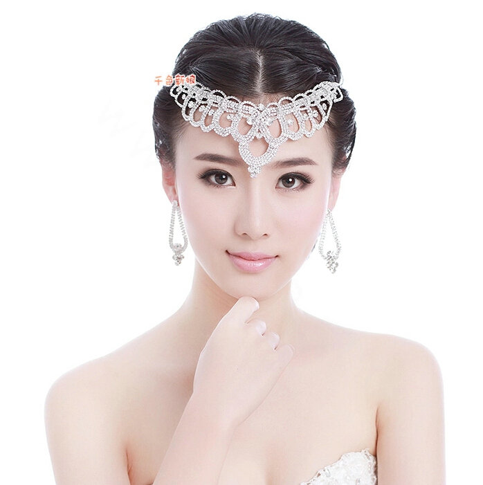 Luxury Wedding Jewelry Set for Bridal Crystal Hollow Flower Tiara & Earrings & Necklace Sets