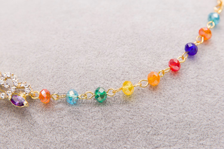 Luxury Wedding Jewelry Sets Colorful Crystal Beads Flower Tiara & Earrings & Bridal Zircon Statement Necklace