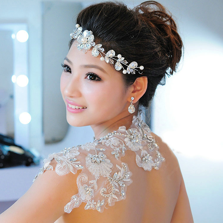 Luxury Wedding Jewelry Sets Earrings & Bridal Crystal Lace Embroidery Necklace Shoulder Accessories