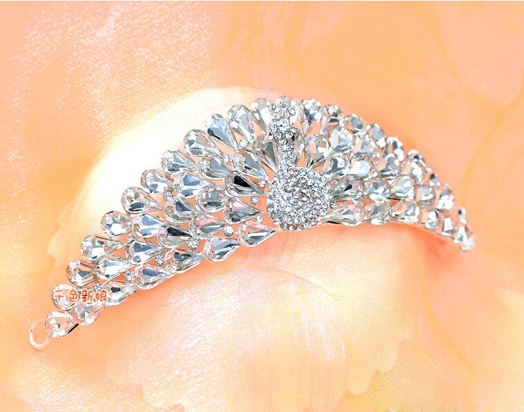 Luxury Wedding Jewelry Sets for Bridal Crystal Peacock Tiara & Earrings & Rhinestone Necklace