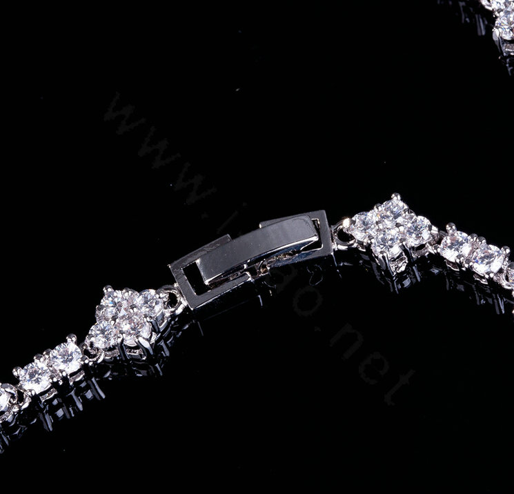 Simple Banquet Wedding Jewelry Sets Flower Water-drop Diamond Earrings & Bridal Zircon Necklace