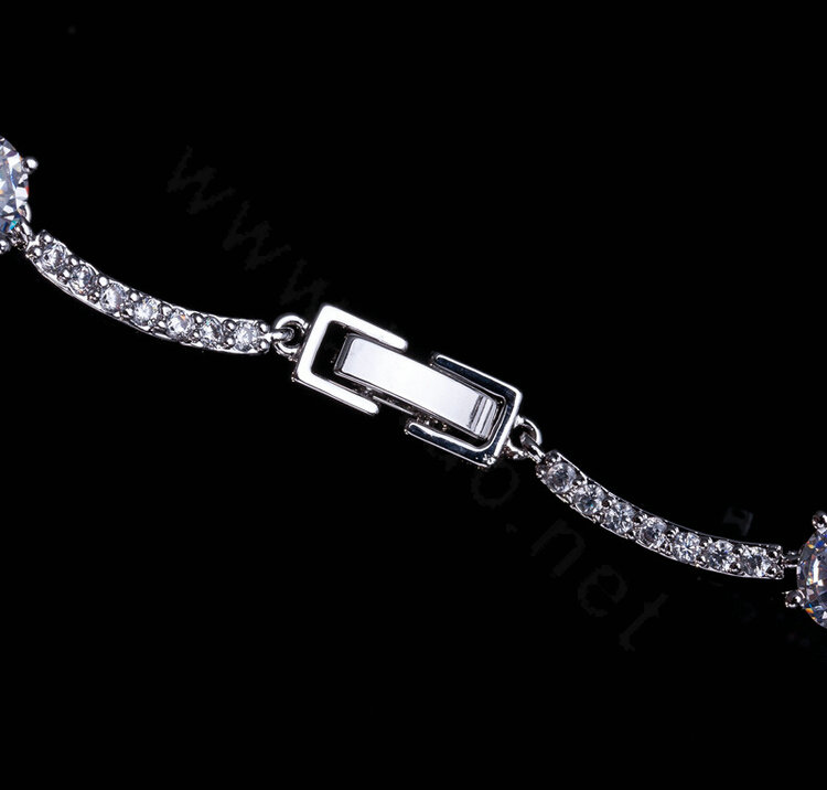 Simple Banquet Wedding Jewelry Sets Sun flower Diamond Earrings & Bridal Zircon Necklace