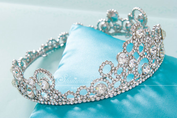 Unique Elegant Wedding Jewelry Crystal Large Ring Tiaras Bridal Rhinestone Crown Hair Accessories