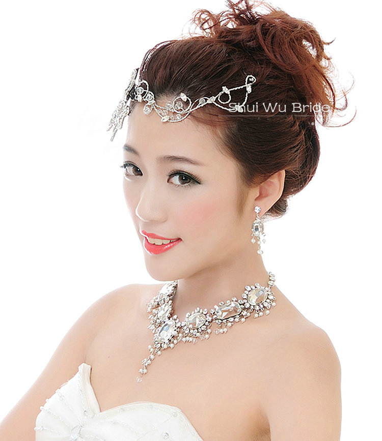 Unique Fashion Wedding Jewelry Sets Crystal Butterfly Tiara & Earrings & Bridal Rhinestone Necklace
