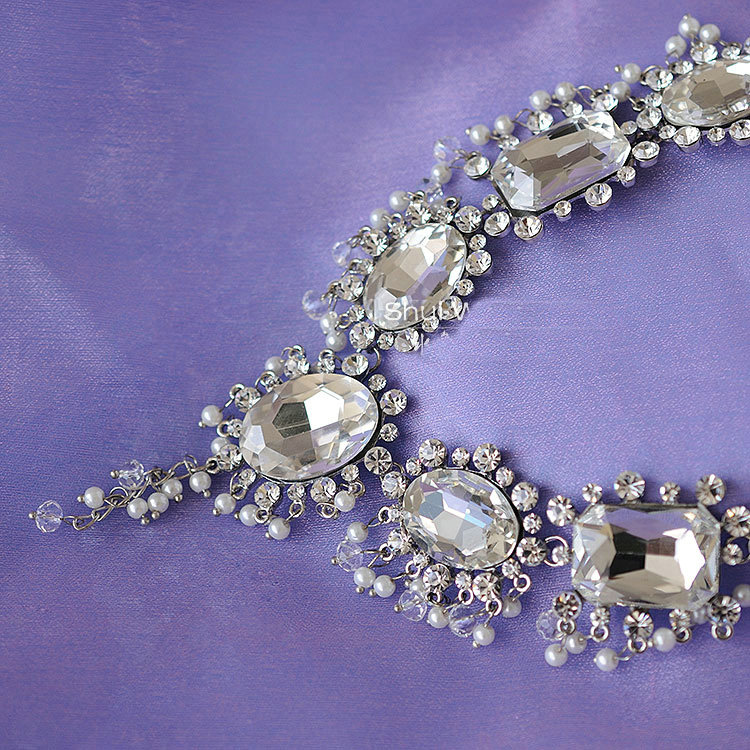 Unique Fashion Wedding Jewelry Sets Crystal Butterfly Tiara & Earrings & Bridal Rhinestone Necklace