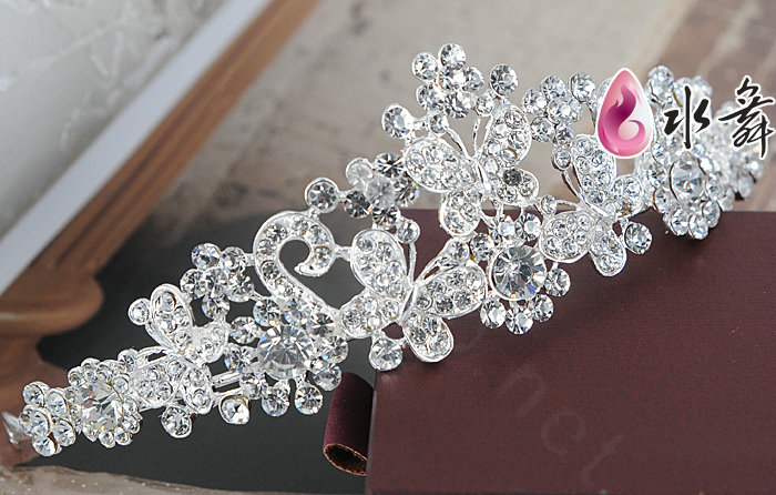 Unique Wedding Jewelry Sets Swan Flower Crystal Tiara & Earrings & Bridal Rhinestone Necklace