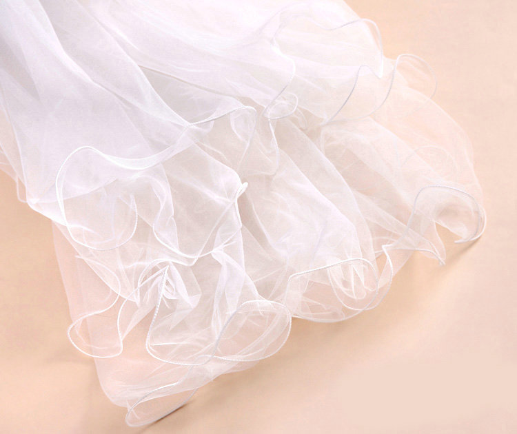 Classic Romantic Cathedral Crimping Fluffy Multilayer White Bridal Wedding Veil / Bride Care Cloth