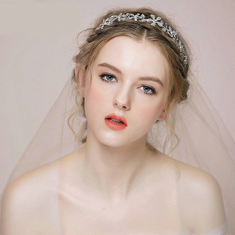 Elegant Bridal Wedding Hair Hoop Alloy Flower Rhinestone Crystal Bride Headband Hair Accessories