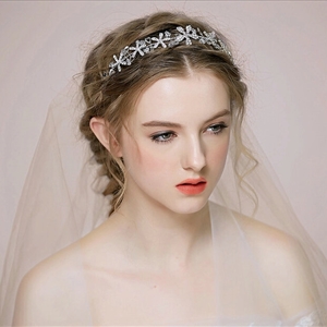 Elegant Bridal Wedding Hair Hoop Alloy Flower Rhinestone Crystal Bride Headband Hair Accessories