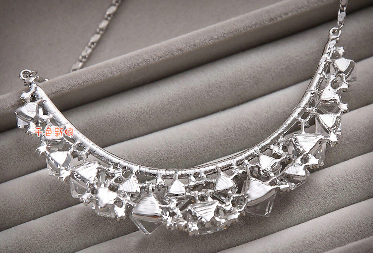 Elegant Bride Wedding Alloy Square Clear Rhinestone Crystal Necklace Earrings Set Bridal Party Gift