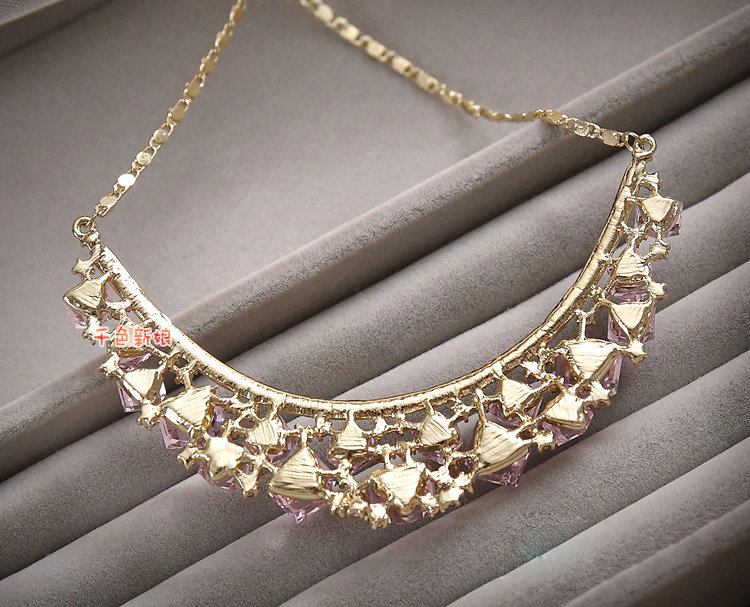 Elegant Bride Wedding Alloy Square Pink Rhinestone Crystal Necklace Earrings Set Bridal Party Gift