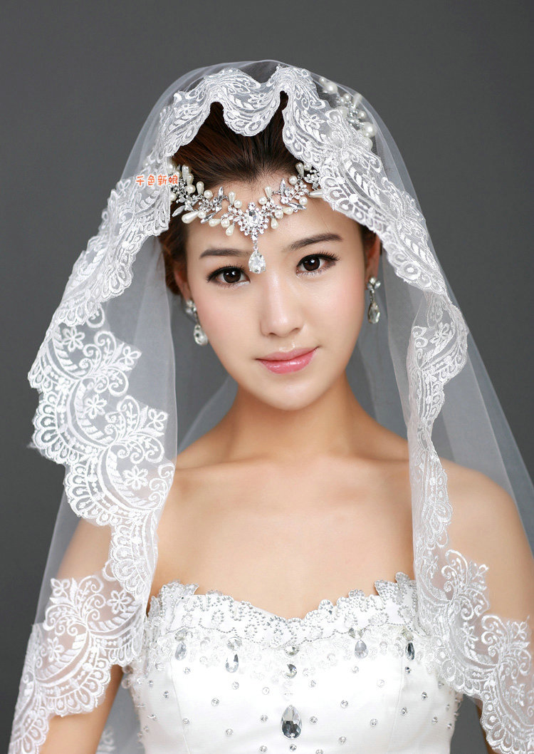 Elegant Cathedral 300cm Long Handmade Lace Flower Bridal Wedding Veil Bride Deco