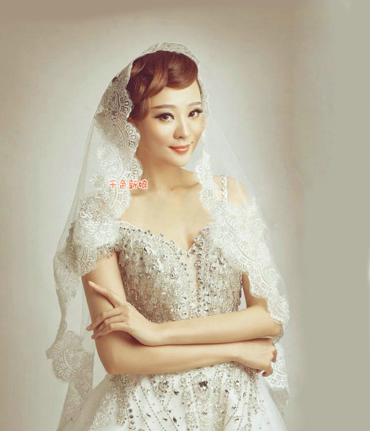 Elegant Cathedral 300cm Long Handmade Lace Flower Bridal Wedding Veil Bride Deco