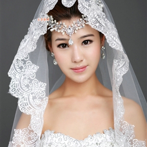 Elegant Cathedral 300cm Long Handmade Lace Flower Bridal Wedding Veil Bride Deco