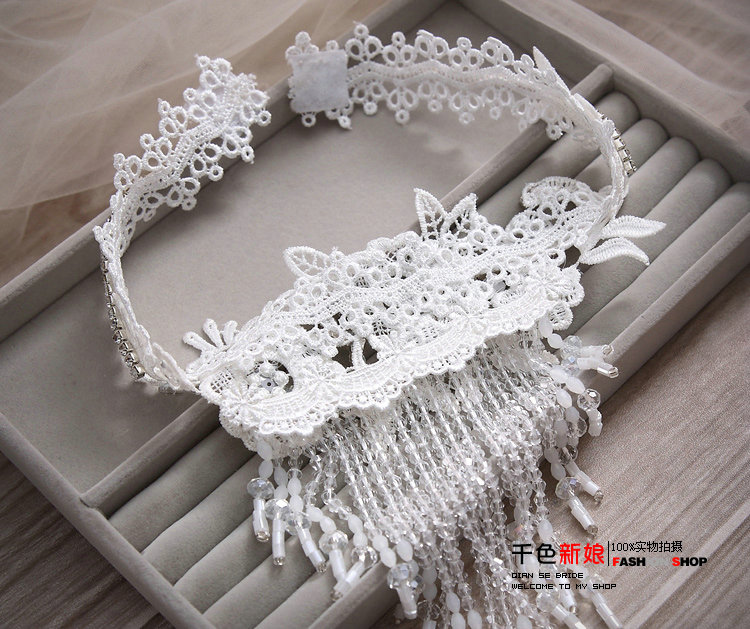 Elegant Shining Rhinestones Crystal Lace Flower Tassel Shoulder Deco Necklace Wedding Bridal Jewelry