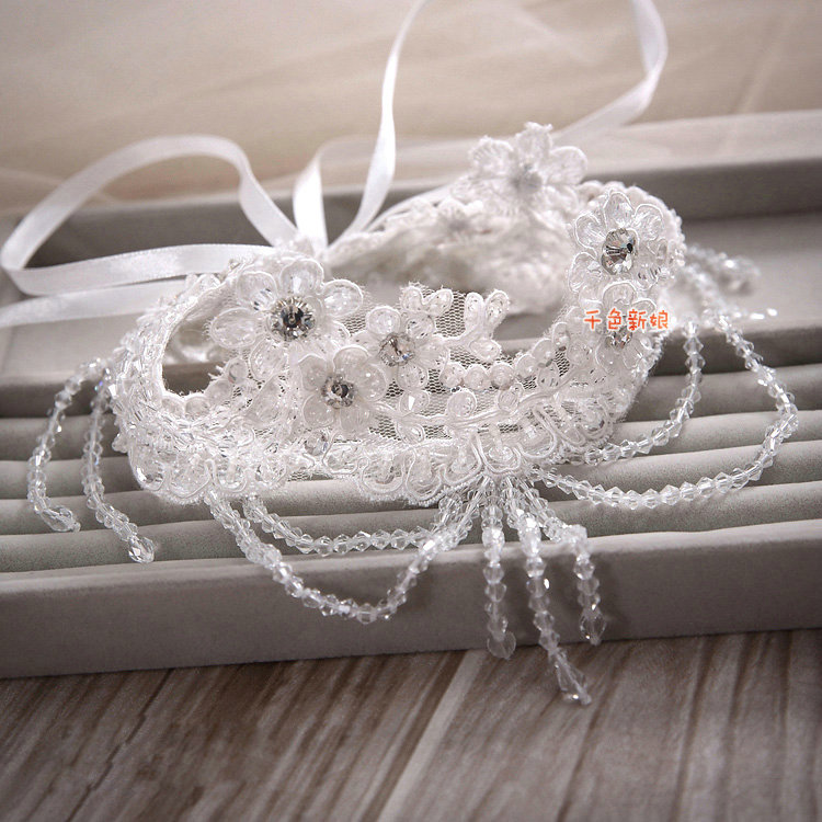 Elegant Shining Rhinestones Lace Flower Tassel Shoulder Deco Necklace Wedding Bridal Jewelry