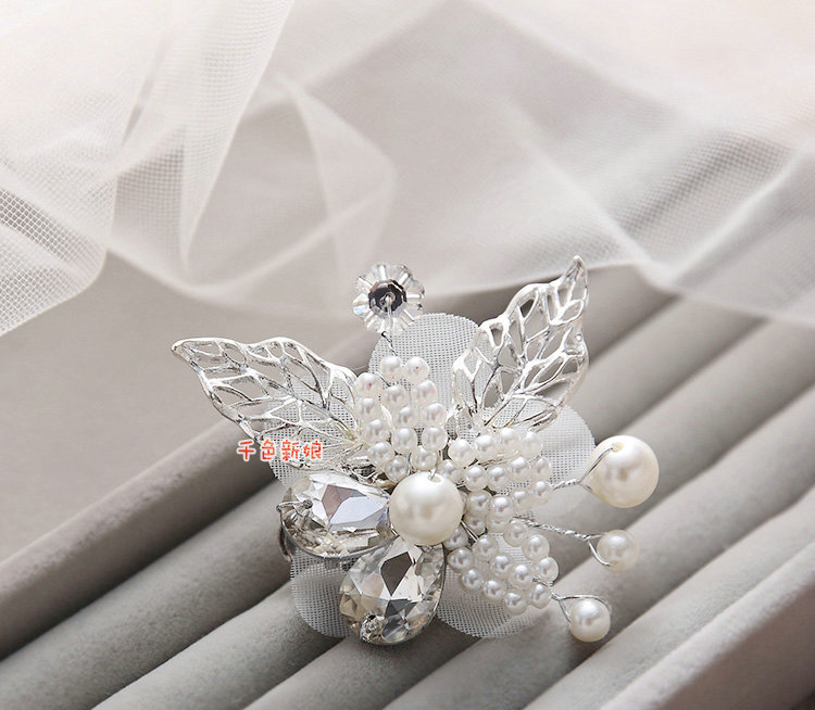 Elegant Wedding Hair Clip Jewelry By hand 3 Piece Pearl Crystal Flower Bridal Hair Pin Accessories