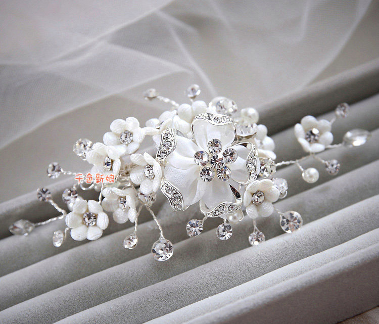 Elegant Wedding Hair Clip Jewelry By hand Pearl Crystal Flower Bridal Hair Pin Accessories