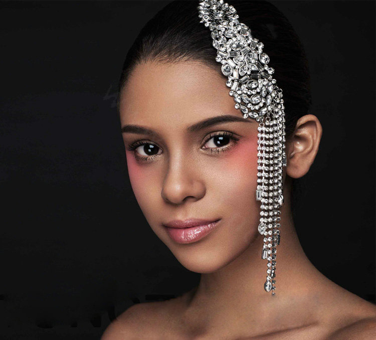 Elegant Wedding Headdress Crystal Flower Rhinestone Tassel Bridal Headband Hair Accessories